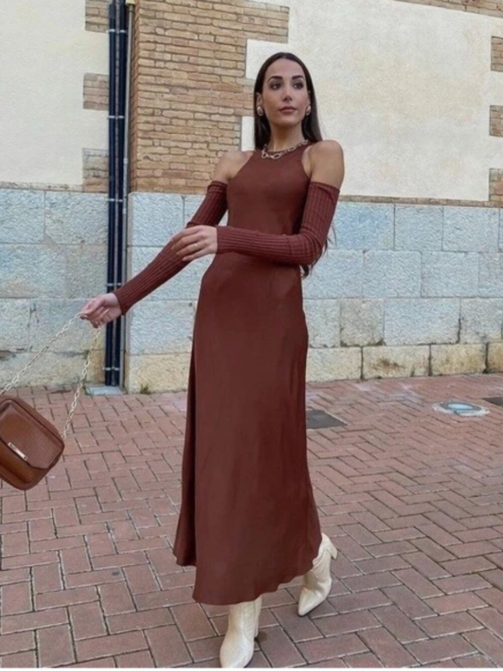 ZARA COMBINATION ARM WARMER DRESS